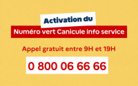 Vague de chaleur Activation du numéro vert « Canicule info service » au 0800 06 66 66